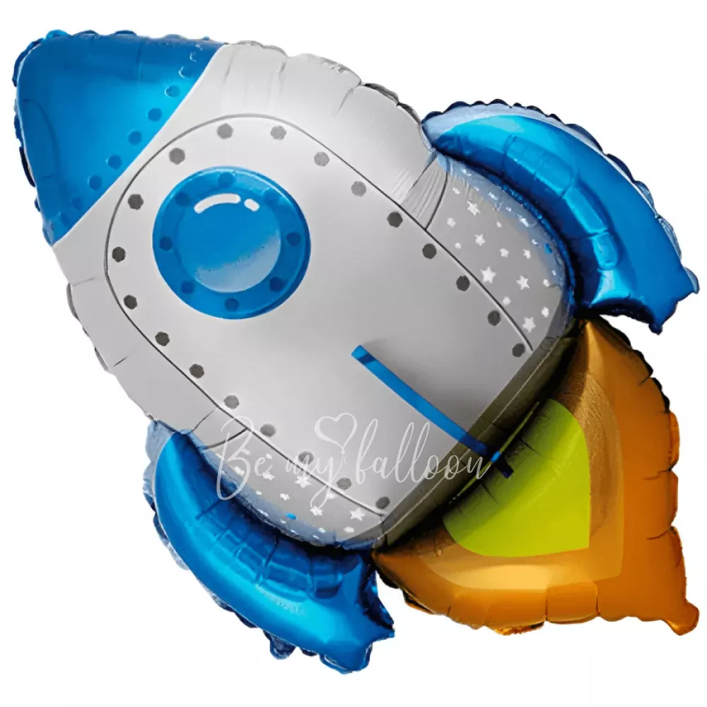 30" Воздушный шар Ракета синего цвета