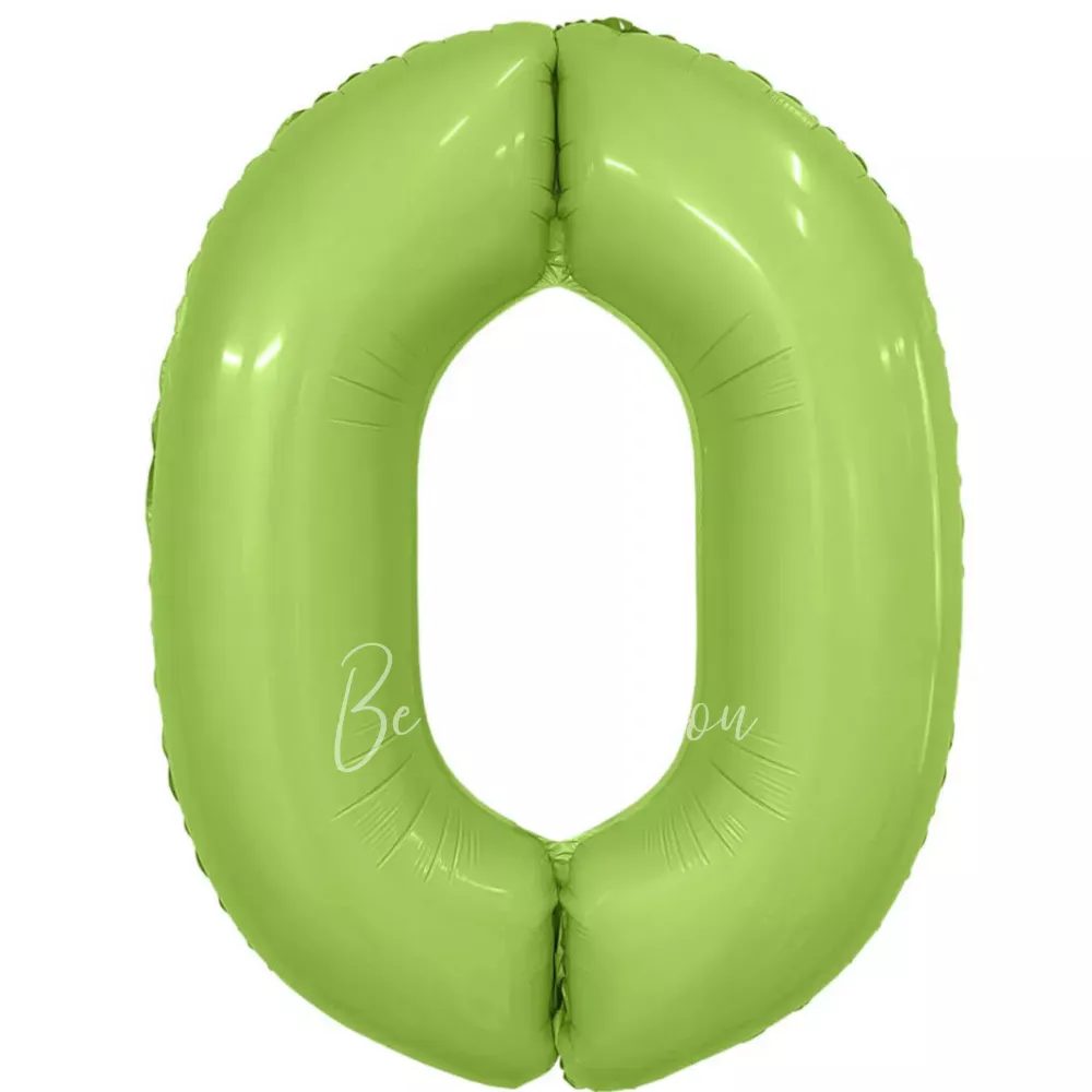 40" Гелевая Цифра "0" из фольги Мистик фисташковый 