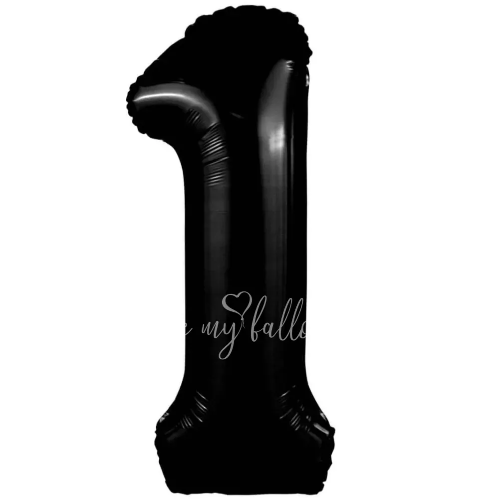 40" Гелевая Цифра "1" из фольги Черная