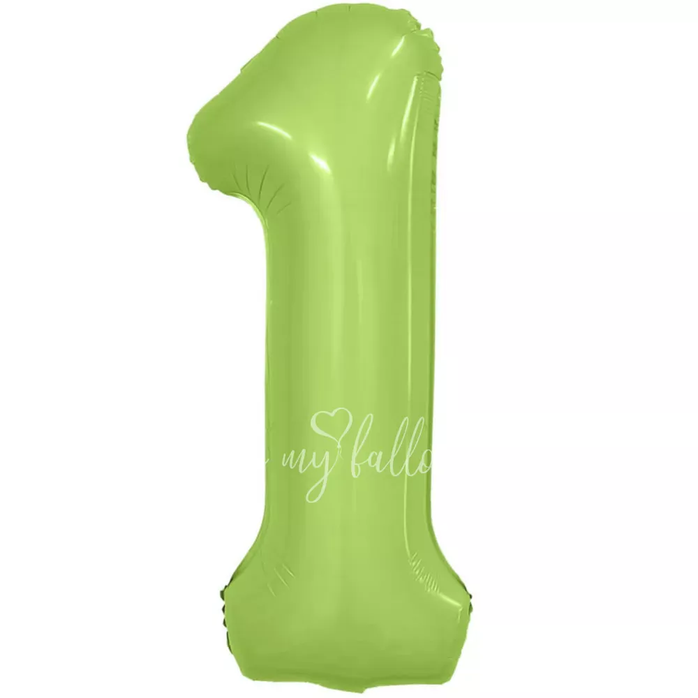 40" Гелевая Цифра "1" из фольги Мистик фисташковый 