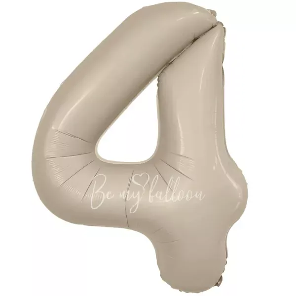 40" Гелевая Цифра "4" из фольги Мистического кремового оттенка