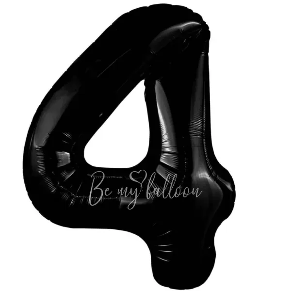 40" Гелевая Цифра "4" из фольги Черная