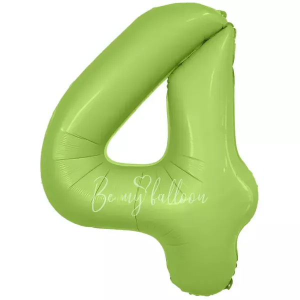 40" Гелевая Цифра "4" из фольги Мистик фисташковый 