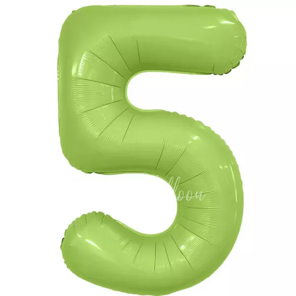 40" Гелевая Цифра "5" из фольги Мистик фисташковый 