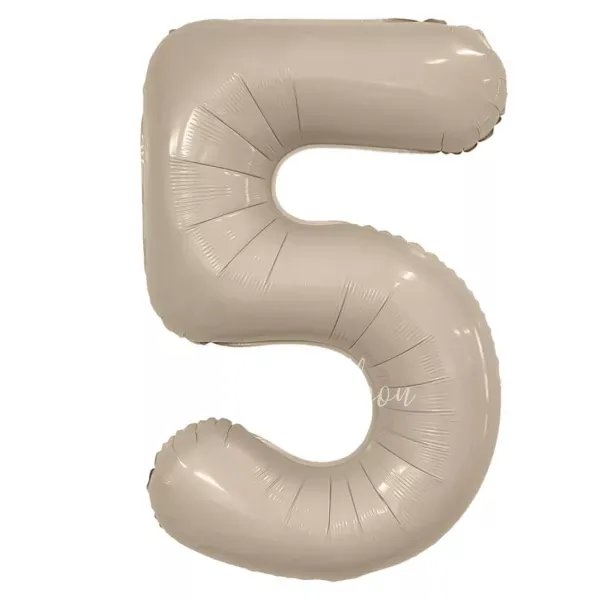 40" Гелевая Цифра "5" из фольги Мистического кремового оттенка