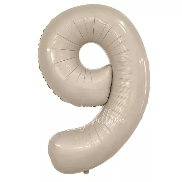 40" Гелевая Цифра "9" из фольги Мистического кремового оттенка