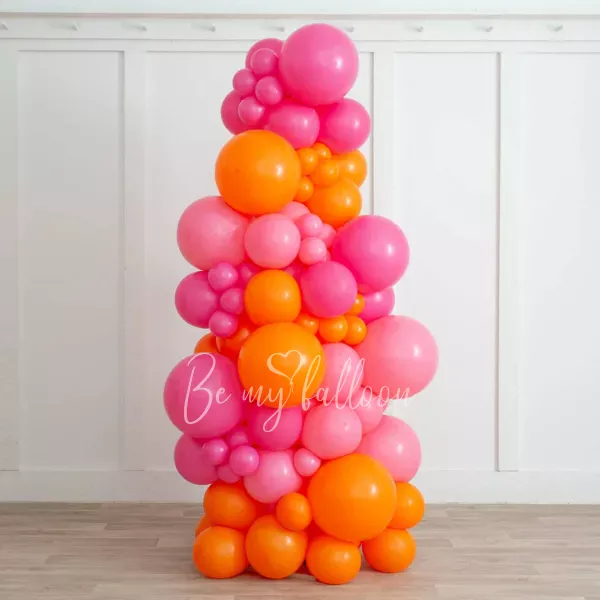 Organic balloon column "Pink flamingo"