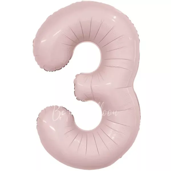 40" Helium foil gloss Rose Powder Number 3 balloon