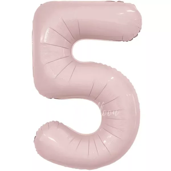 40" Helium foil gloss Rose Powder Number 5 balloon