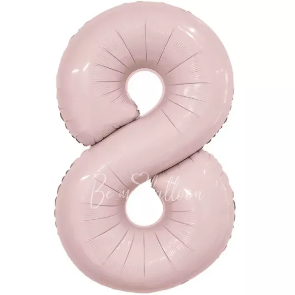 40" Helium foil gloss Rose Powder Number 8 balloon