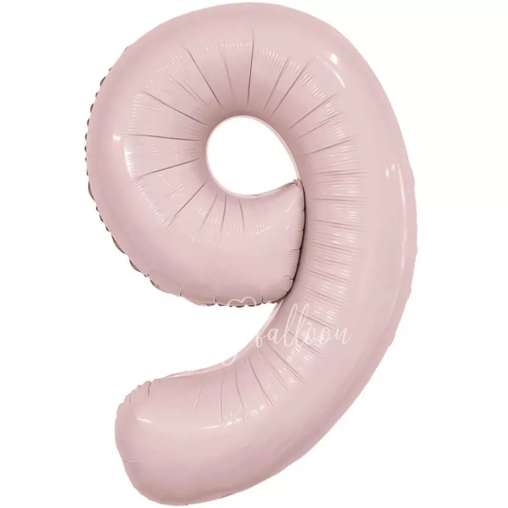 40" Гелевая Цифра "9" из фольги Пыльная роза