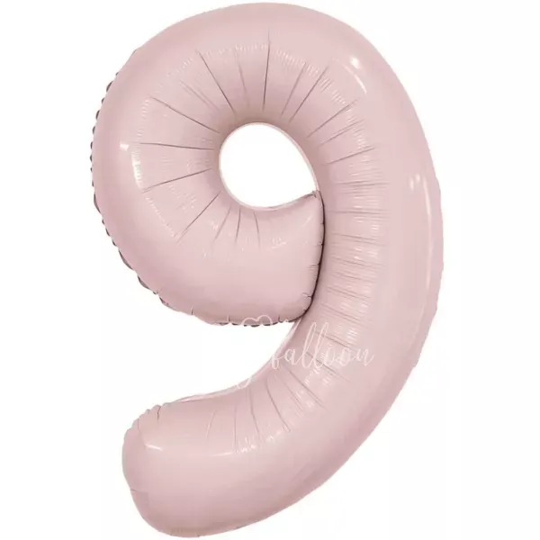 40" Helium foil gloss Rose Powder Number 9 balloon