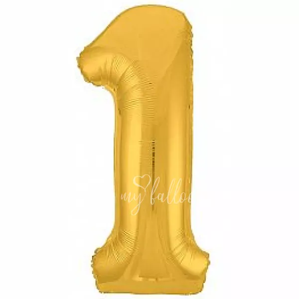 40" Helium foil Gold Number 1 balloon