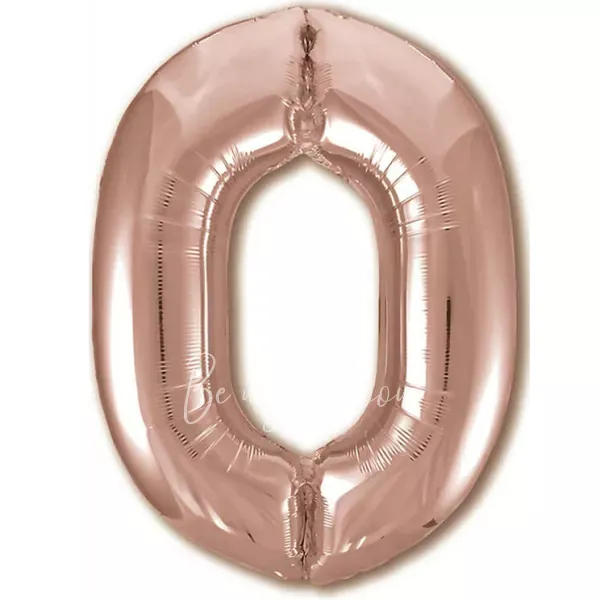 40" Helium foil Rose Gold Number 0 balloon