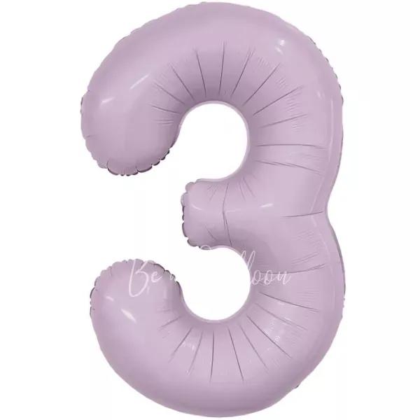 40" Helium foil gloss Orchid Number 3 balloon