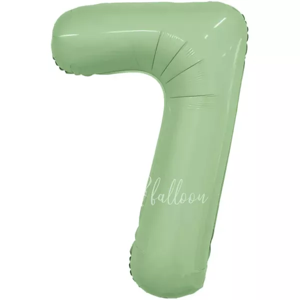 40" Helium foil gloss Olive Number 7 balloon
