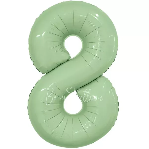 40" Helium foil gloss Olive Number 8 balloon