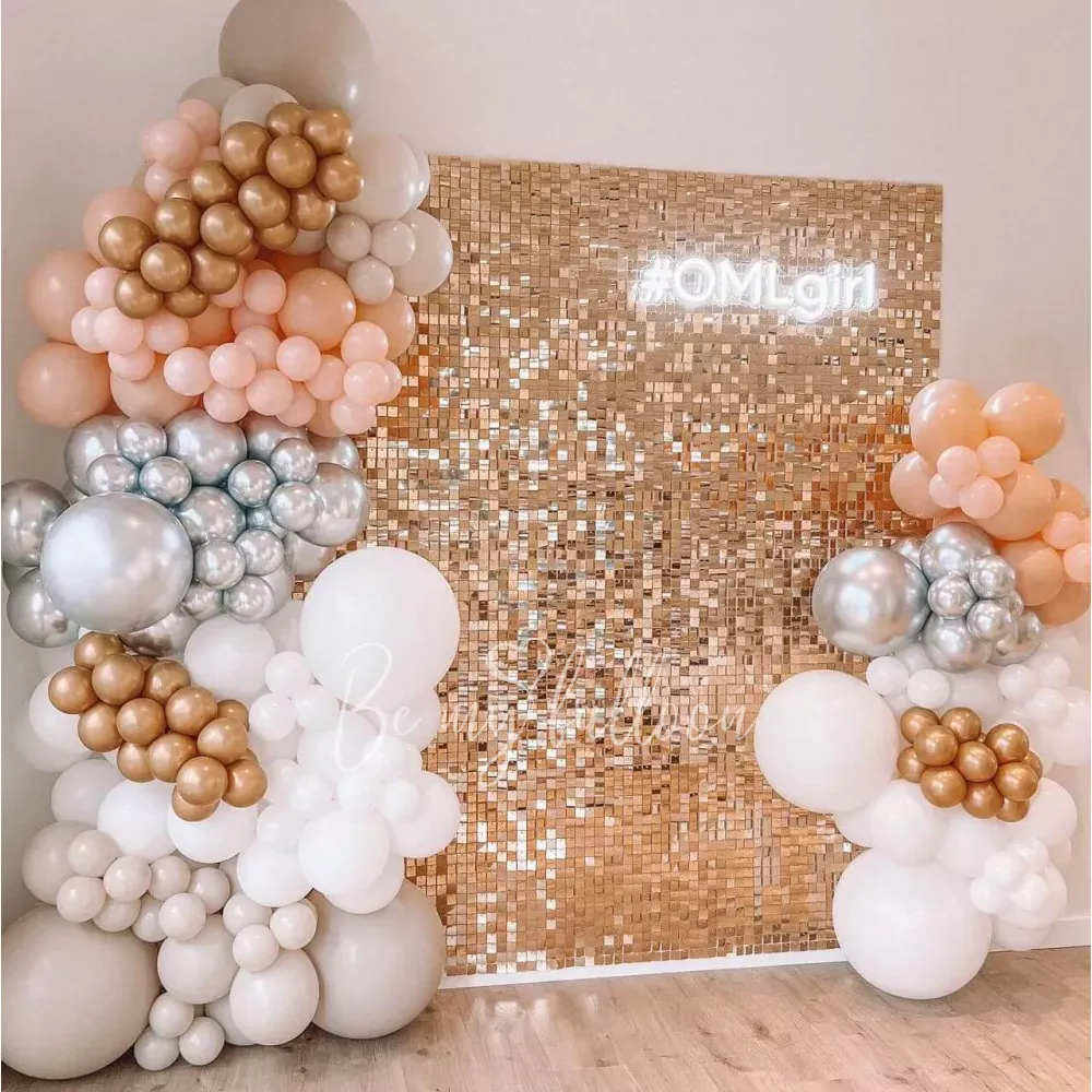 2m & 1.5m Shimmer balloon garlands with a backdrop