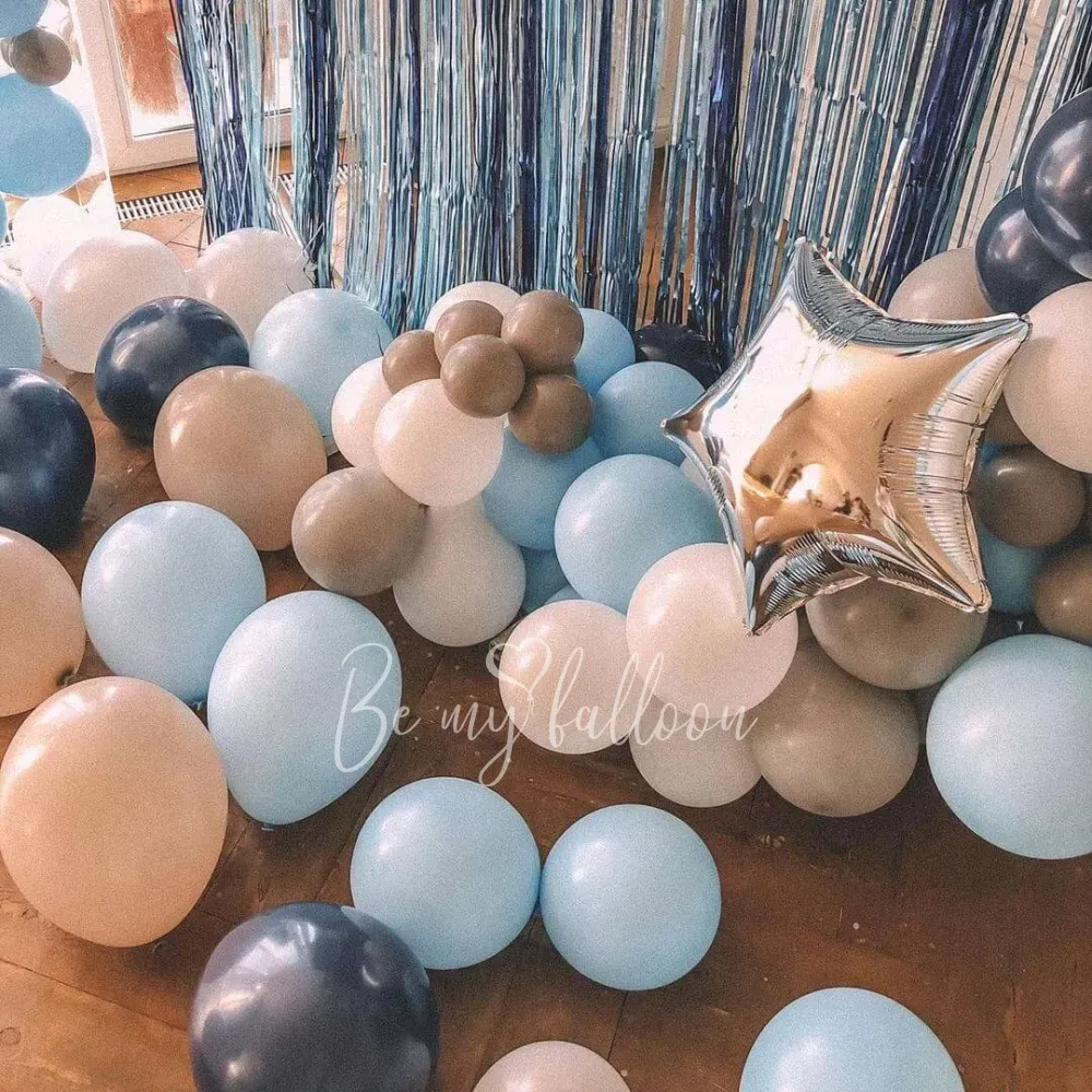 First Birthday for a Boy Balloon Garland Setup