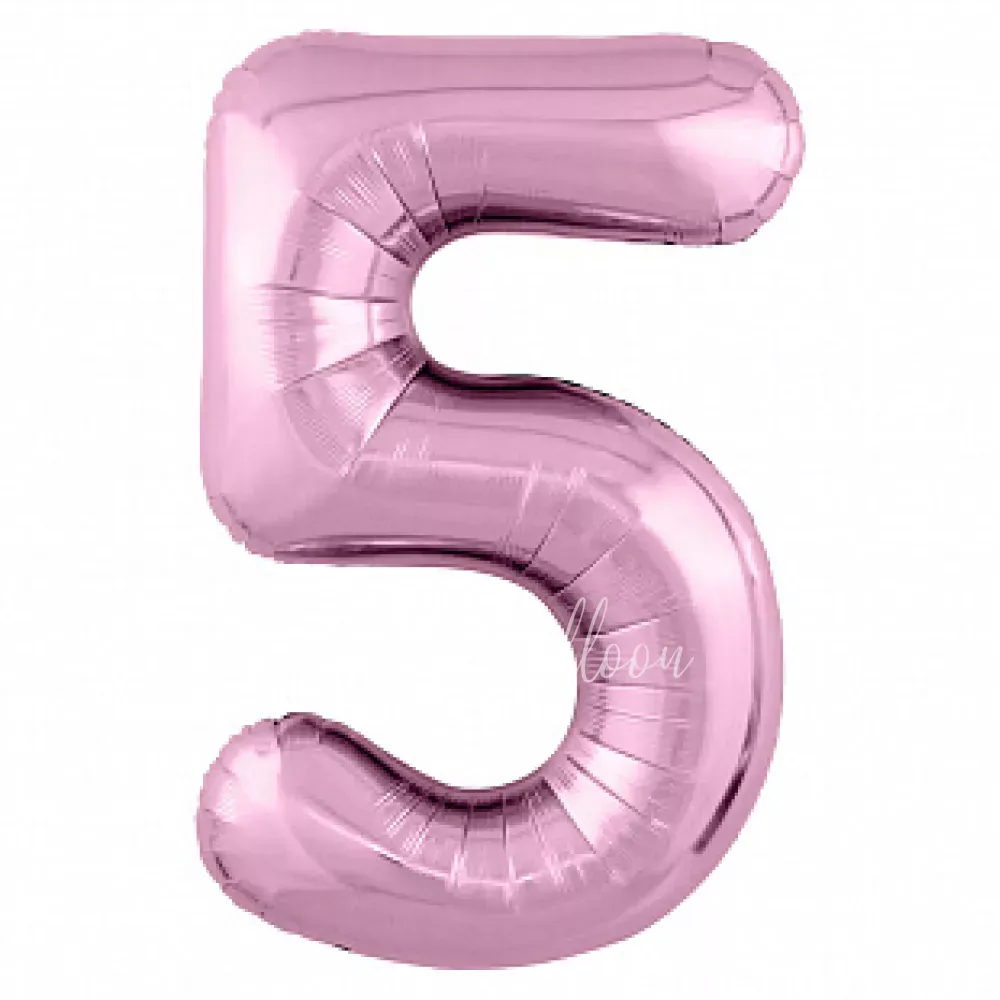 40" Гелевая Цифра "5" из фольги Фламинго Slim в упаковке