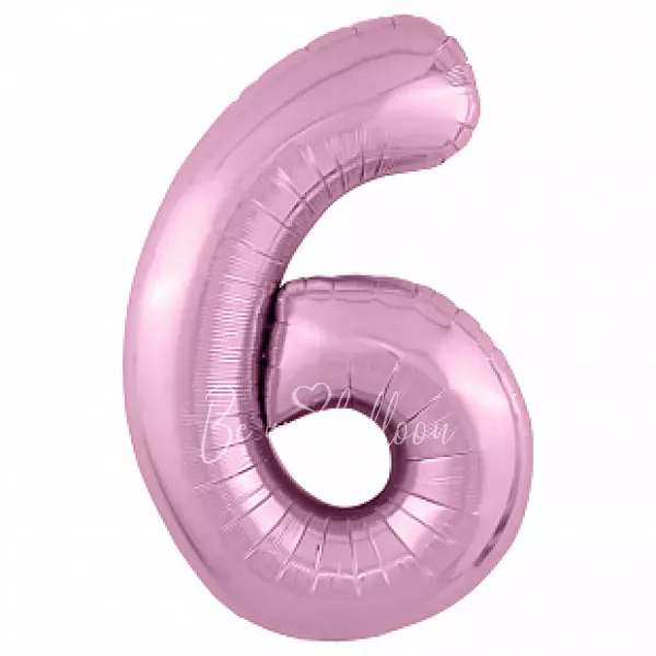 40" Helium foil Flamingo Number 6 balloon