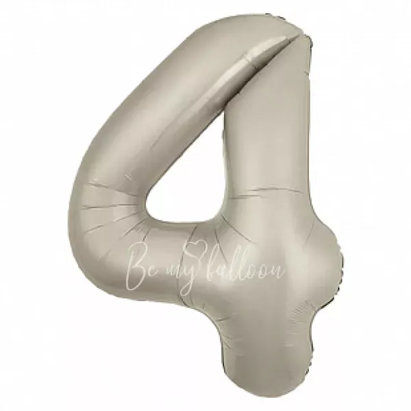 40" Helium foil Cream Number 4 balloon