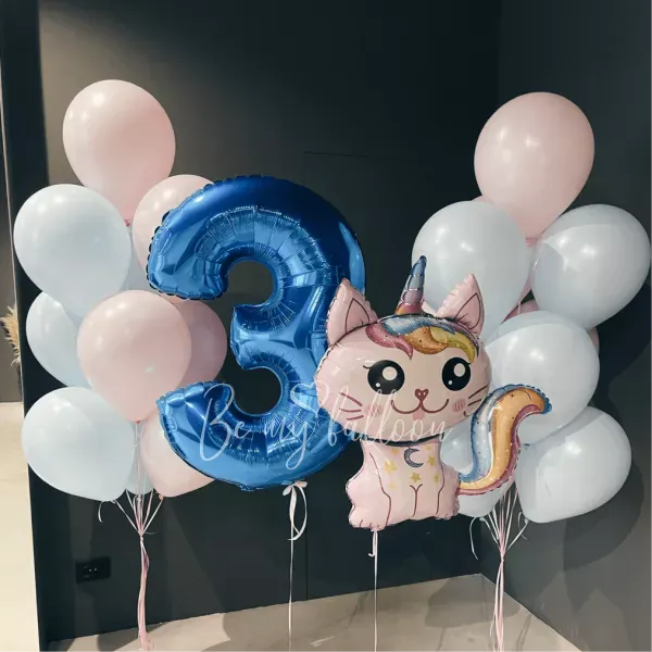 3 Year Old Balloon Bouquet For Girl