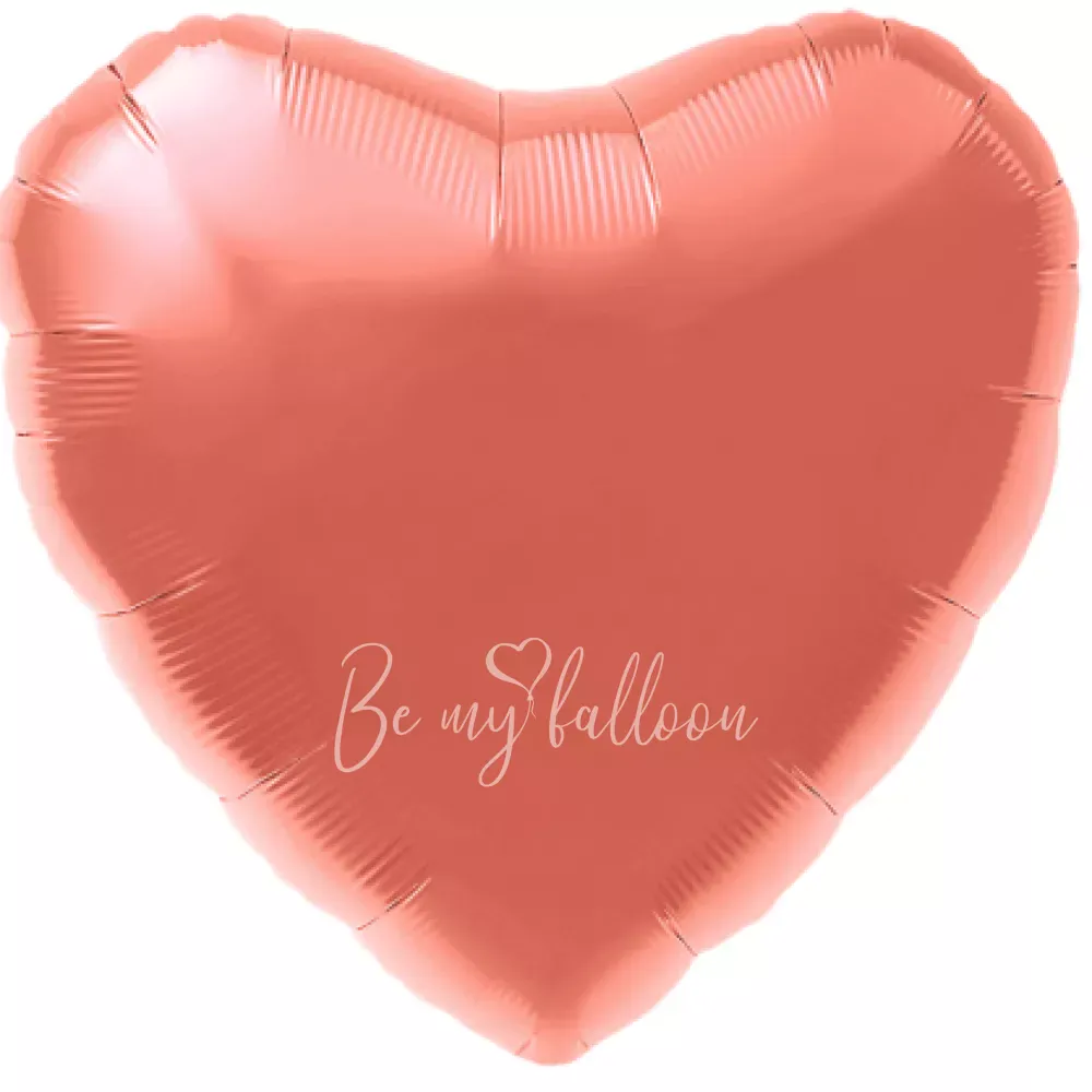 19" Helium foil gloss Coral Heart balloon