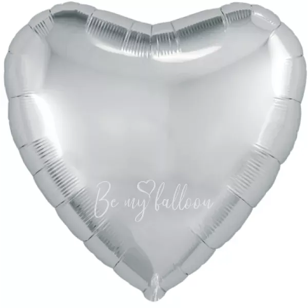 30" Helium foil gloss Silver Heart balloon