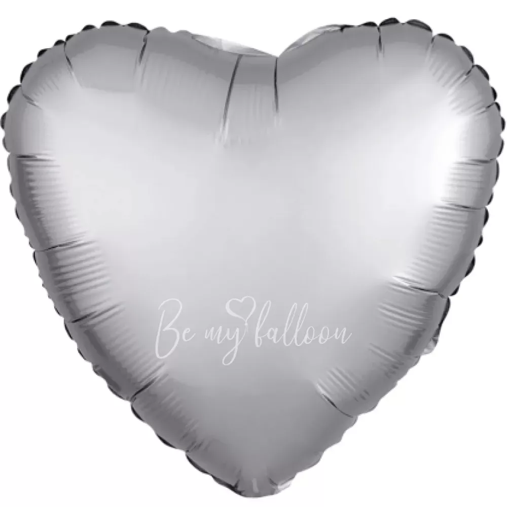 19" Helium foil satin Silver Heart balloon