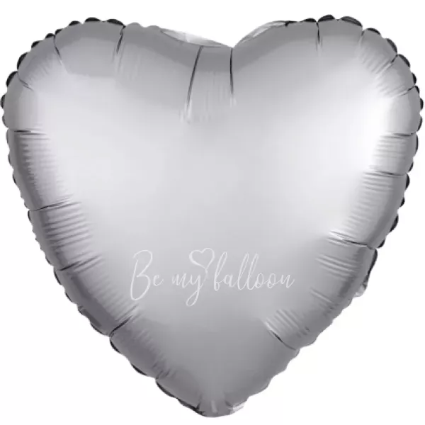 19" Helium foil satin Silver Heart balloon