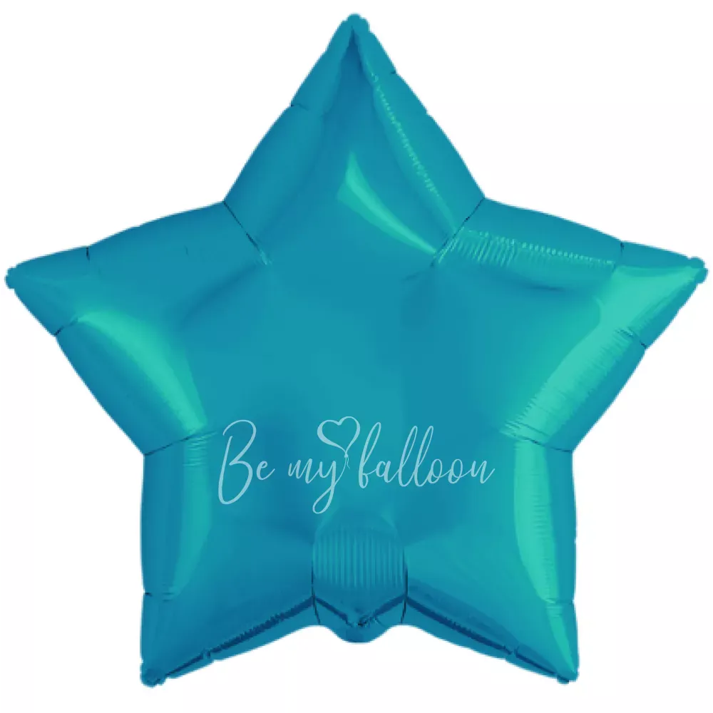 19" Helium foil gloss Turquoise Star balloon