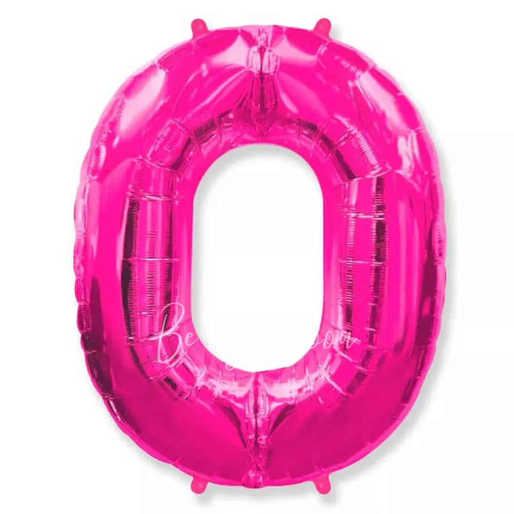 40" Helium foil gloss Pink Number 0 balloon