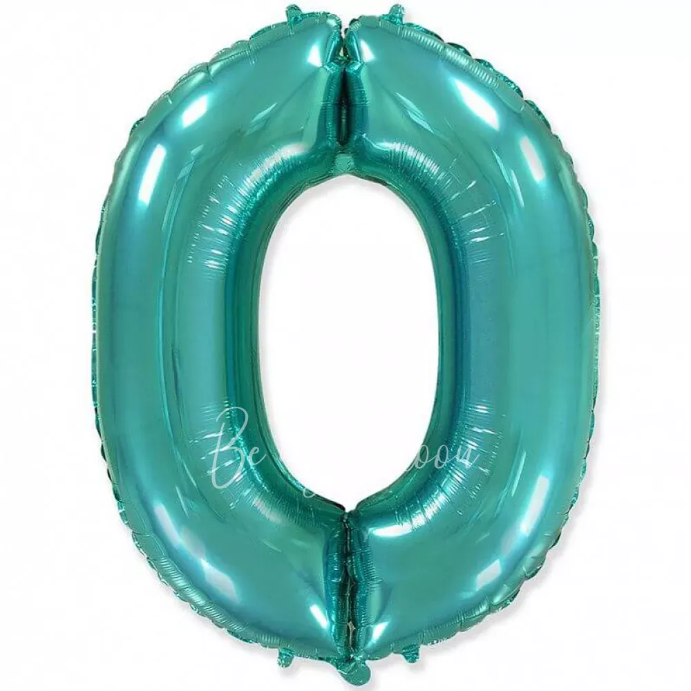 40" Helium foil gloss Tiffany Number 0 balloon