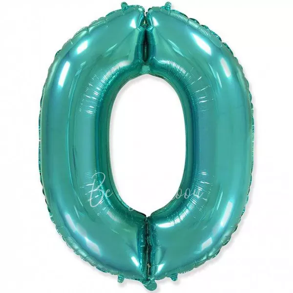 40" Helium foil gloss Tiffany Number 0 balloon