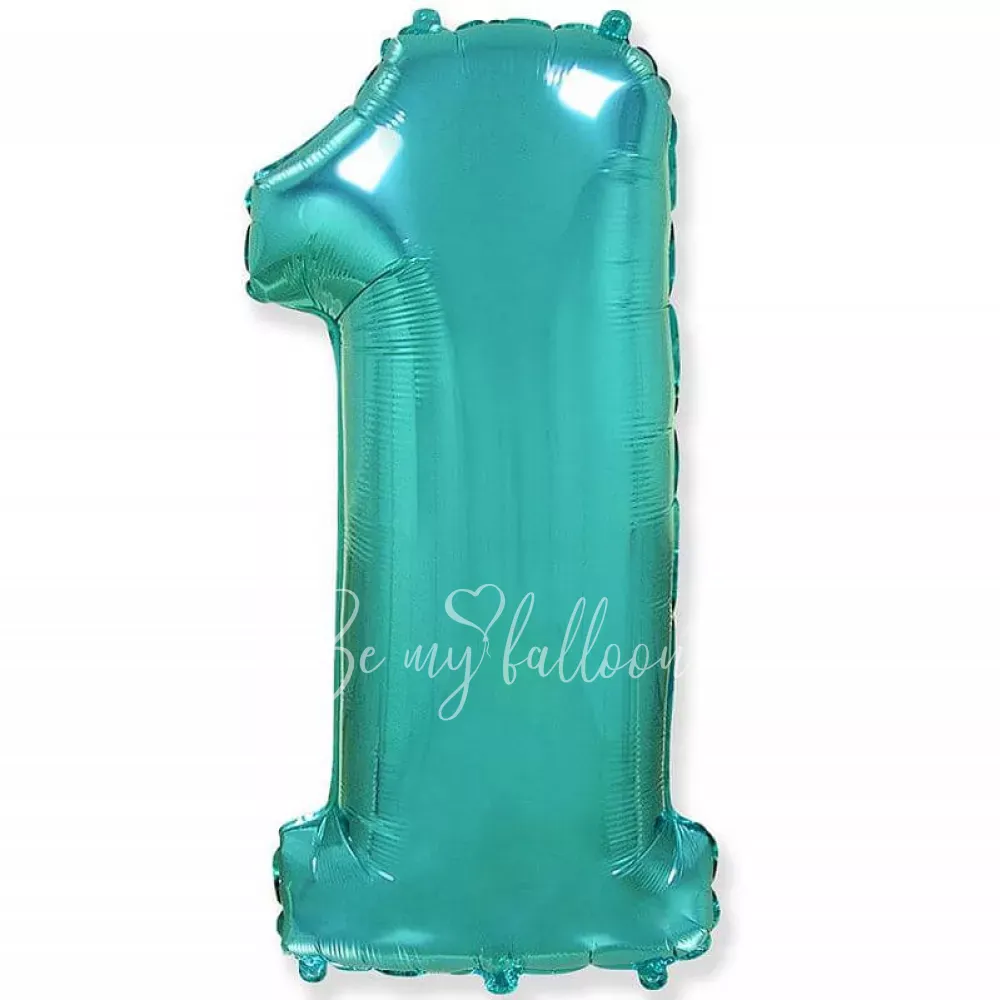 40" Helium foil gloss Tiffany Number 1 balloon