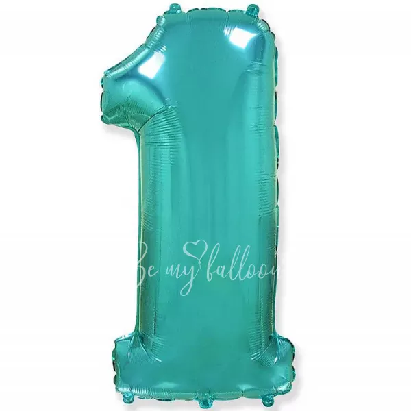 40" Helium foil gloss Tiffany Number 1 balloon