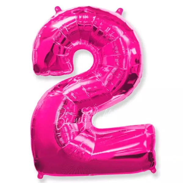 40" Helium foil gloss Pink Number 2 balloon