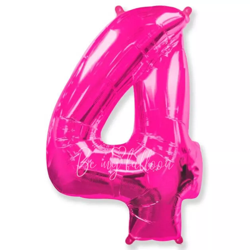 40" Helium foil gloss Pink Number 4 balloon