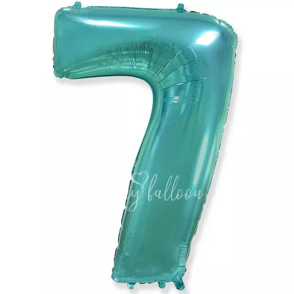 40" Helium foil gloss Tiffany Number 7 balloon