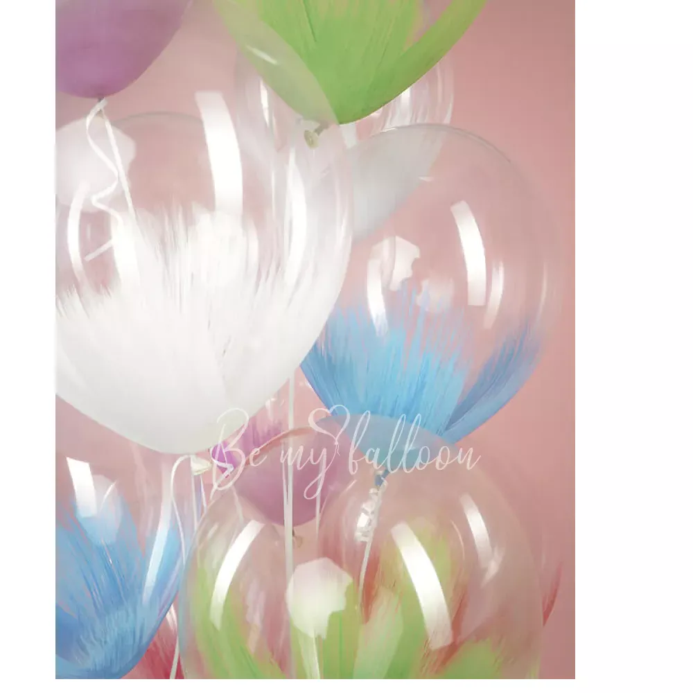 12" Helium Latex Crystal Fuchsia Brush Printed balloon