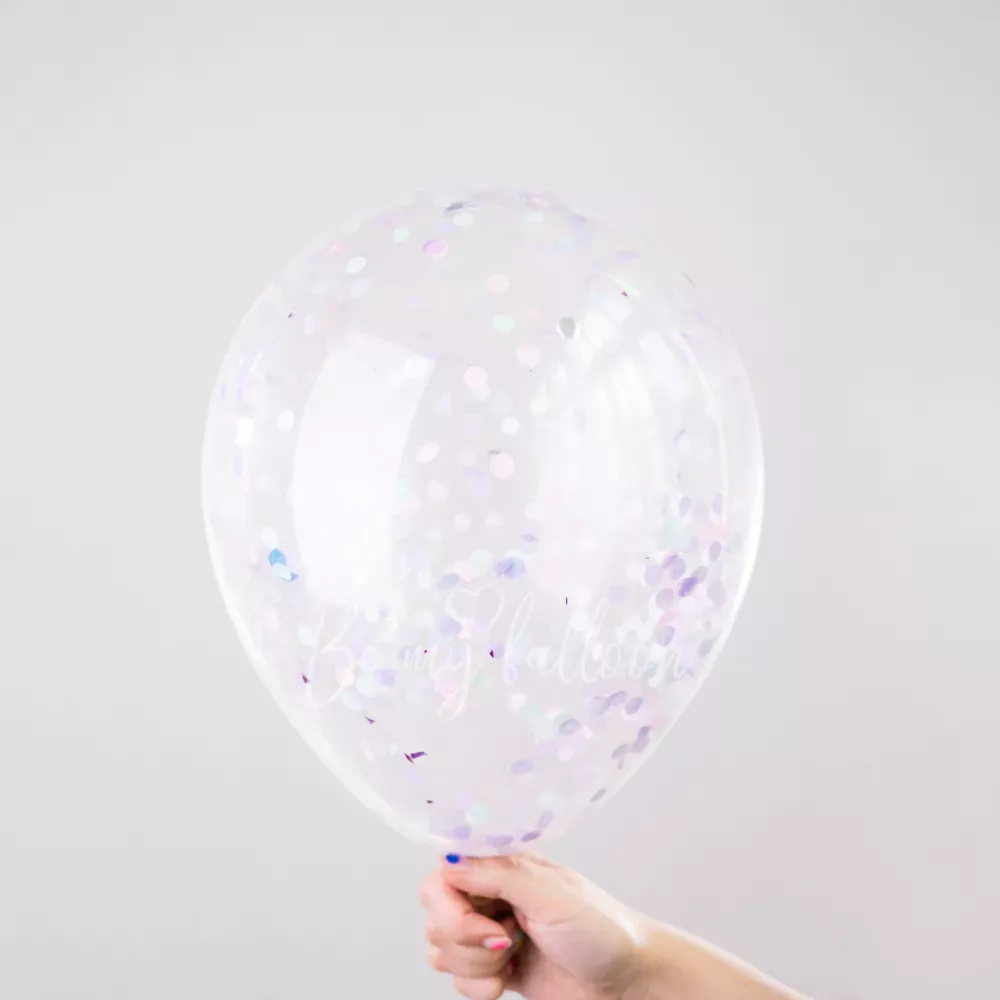 12" Helium latex Pearlescent Confetti Balloon 