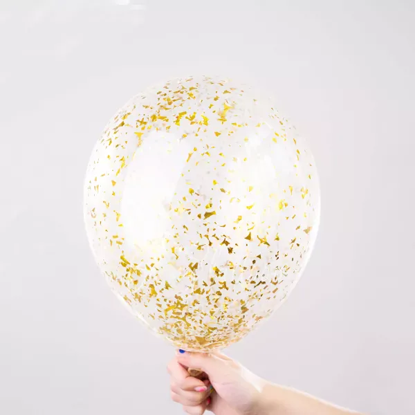 12" Helium latex Gold Flakes Confetti Balloon 