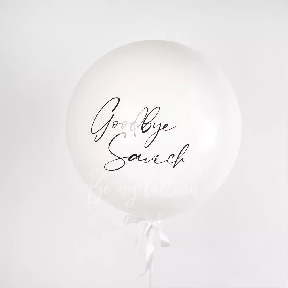 36" Latex White balloon with an inscription 