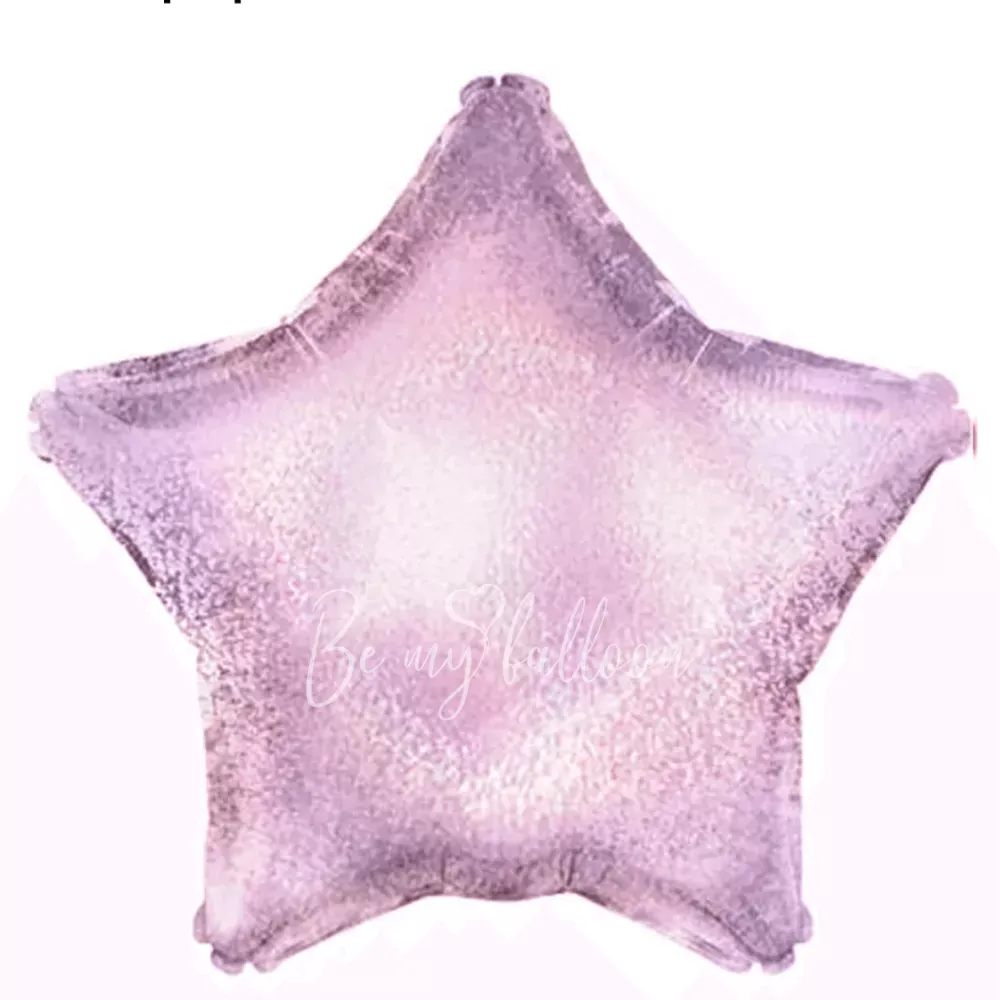 18" Шар из фольги Звезда розовый голография 