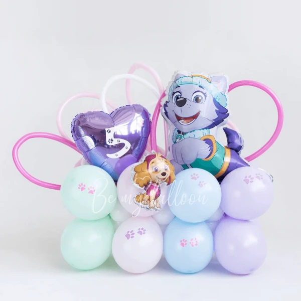 Paw patrol air-filed birthday balloon composition