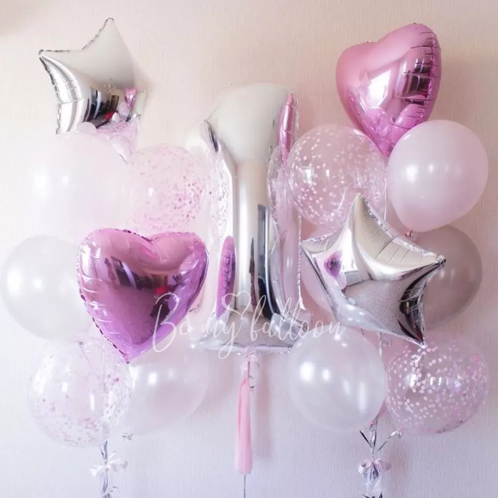 Букет шаров Яркий Первый День Рождения! 