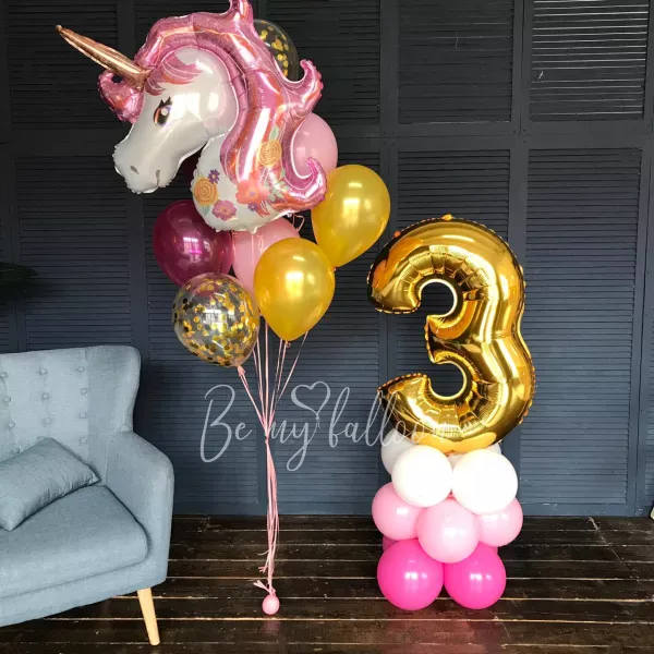 مجموعة بالونات عمر 3 سنوات