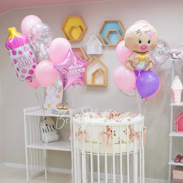 Thank you for a daughter with a bottle of milk! Balloon bouquet