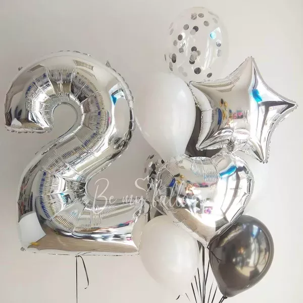 Shiny second birthday! balloon bouquet